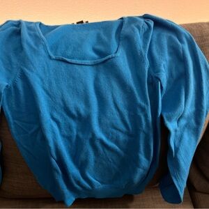 Brand new blue square cut sweater blouse. No tag but never worn.